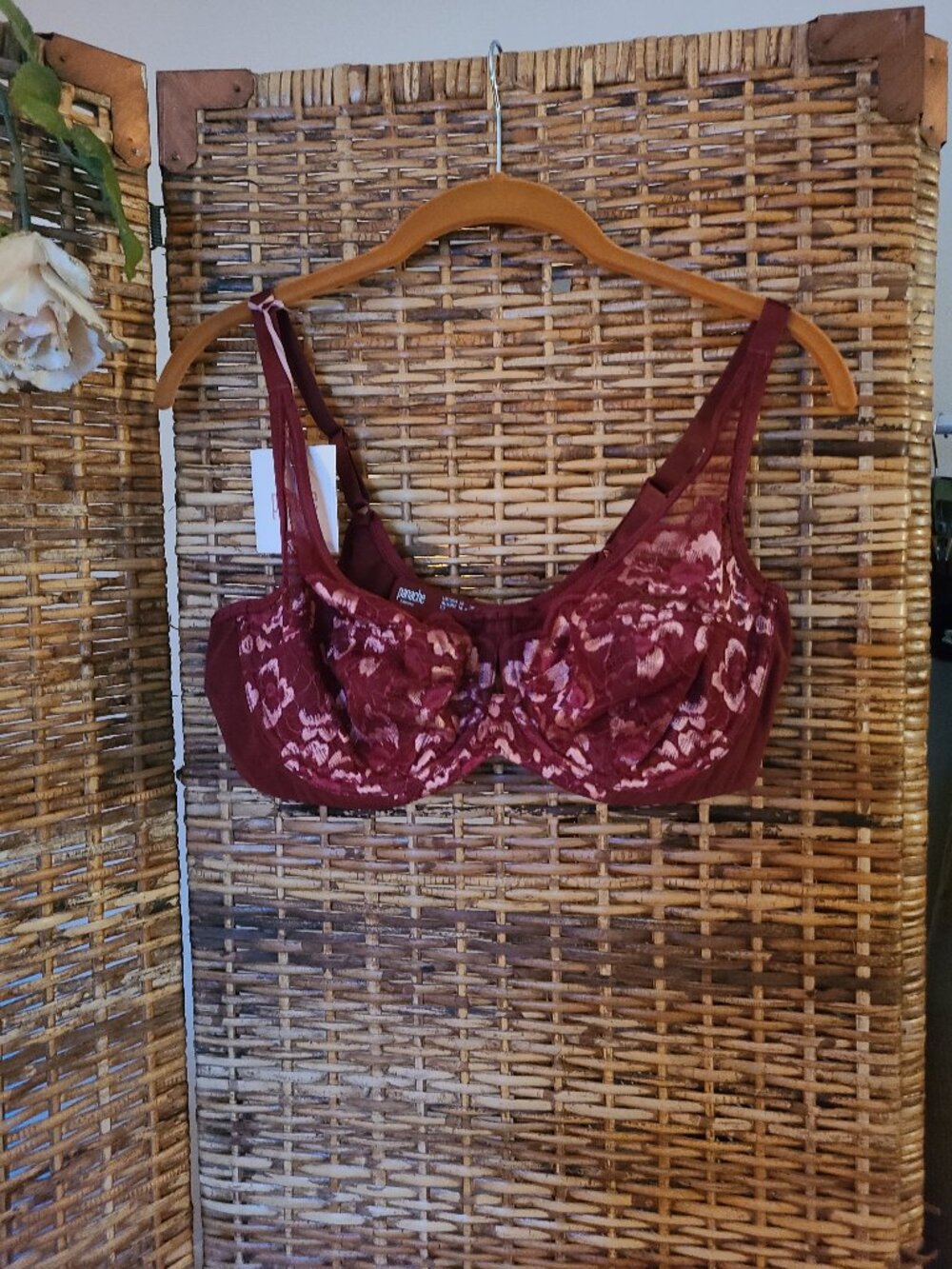 Panache RED ROSE Sabrina High Apex Balcony Bra, 38DD New W/ Tag NWT